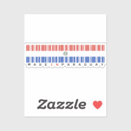Made in Paraguay Barcode Flag Sticker