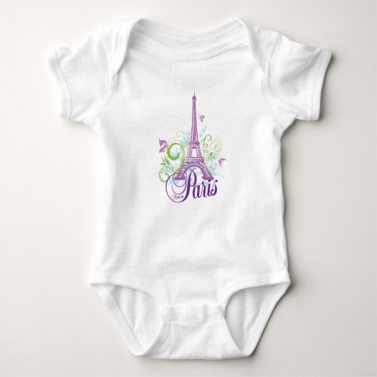 Made in Paris (Eiffelturm) Baby Strampler (Vorderseite)