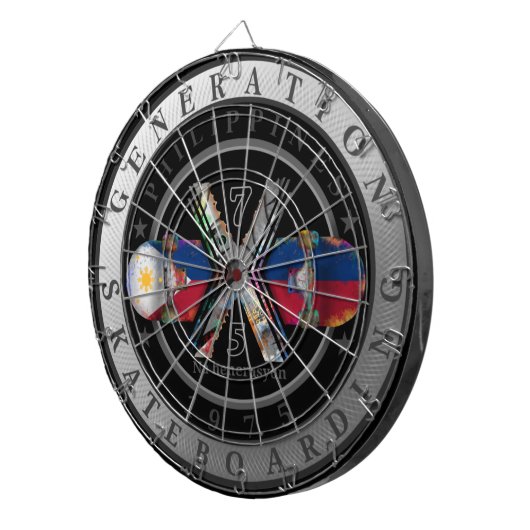 Made in Philippines 1975 Logo Dartscheibe (Vorderseite rechts)