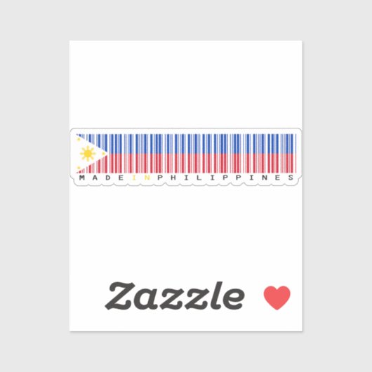 Made in Philippines Barcode Flag Design Aufkleber (Blatt)