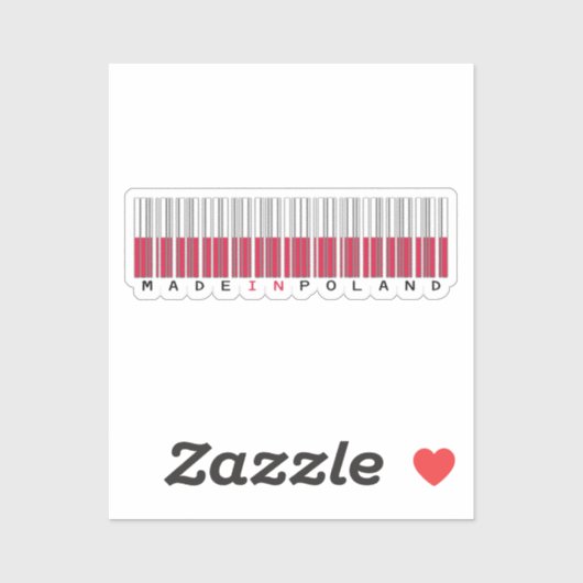 Made in Poland Barcode Flag Aufkleber (Blatt)