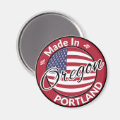 Made in Portland Oregon USA Flag Magnet (Vorderseite/Rückseite)