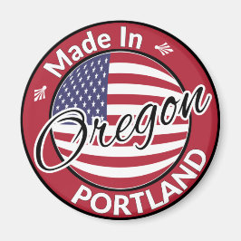 Made in Portland Oregon USA Flag Magnet