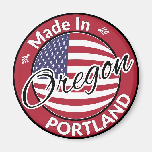 Made in Portland Oregon USA Flag Magnet (Vorne)