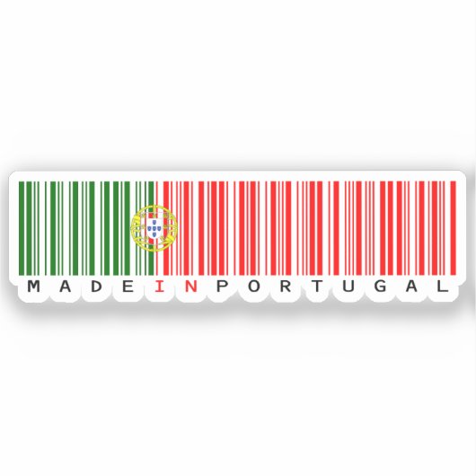 Made in Portugal Barcode Flag Aufkleber (Vorderseite)