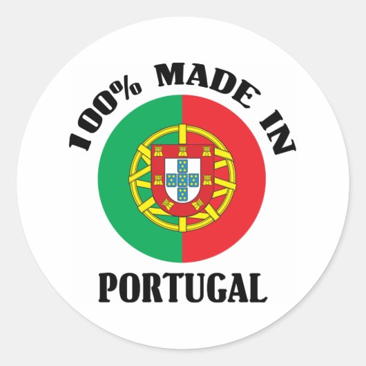 Made in Portugal Runder Aufkleber (Vorderseite)