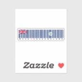 Made in Queensland Barcode Flag Sticker (Blatt)