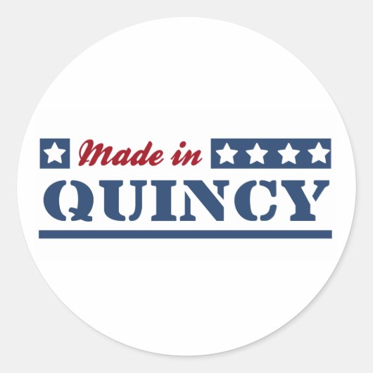 Made in Quincy MA Runder Aufkleber (Vorderseite)
