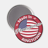 Made in Ringtown Pennsylvania USA Flag Magnet (Vorderseite/Rückseite)