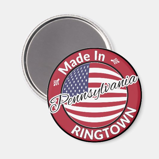 Made in Ringtown Pennsylvania USA Flag Magnet (Vorderseite/Rückseite)