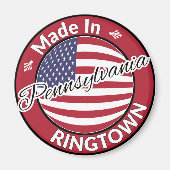 Made in Ringtown Pennsylvania USA Flag Magnet (Vorne)