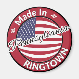 Made in Ringtown Pennsylvania USA Flag Magnet