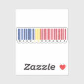 Made in Romania Barcode Flag Aufkleber (Blatt)