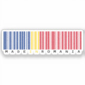 Made in Romania Barcode Flag Aufkleber (Vorderseite)