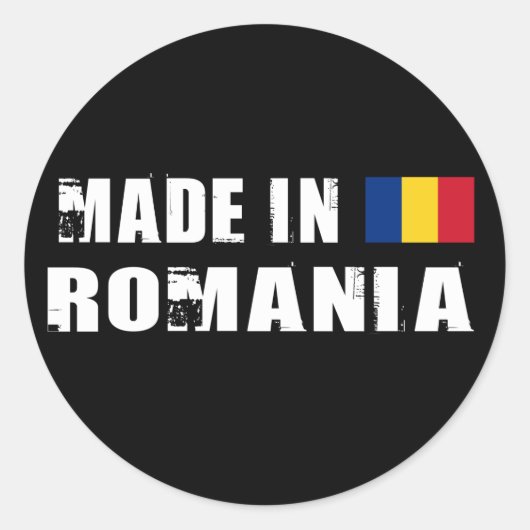 Made in Romania Runder Aufkleber (Vorderseite)
