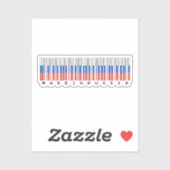Made in Russia Barcode Flag Aufkleber (Blatt)
