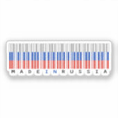Made in Russia Barcode-Flagge Aufkleber (Vorderseite)