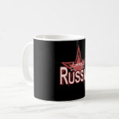 Made in Russia Schriftart mit Star Kaffeetasse (Vorderseite Links)