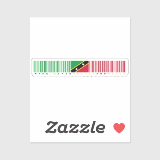 Made in Saint Kitts and Nevis Barcode Flag Aufkleber (Blatt)