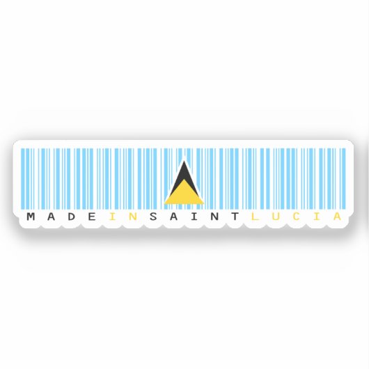 Made in Saint Lucia Barcode Flag Aufkleber (Vorderseite)
