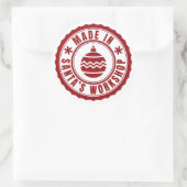 Made in Santa's Workshop Runder Aufkleber (Tasche)