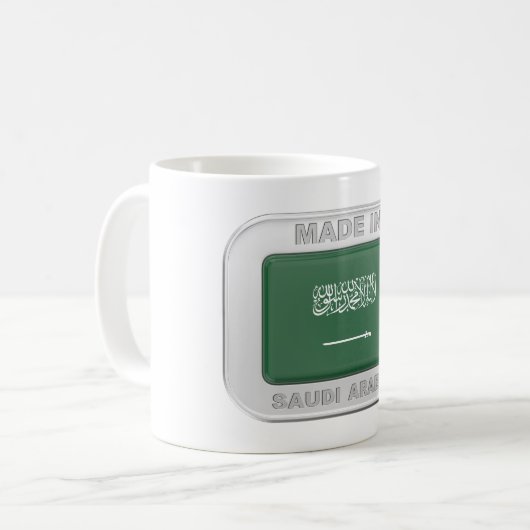 Made in Saudi-Arabien Kaffeetasse (Vorderseite Links)