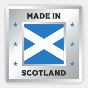 Made in Schottland Quadratischer Aufkleber
