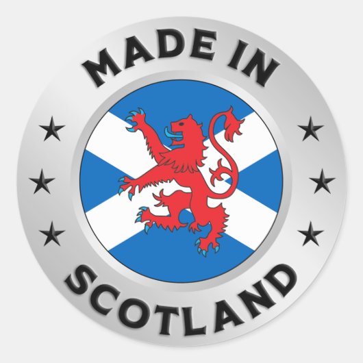 Made in Schottland Runder Aufkleber (Vorderseite)