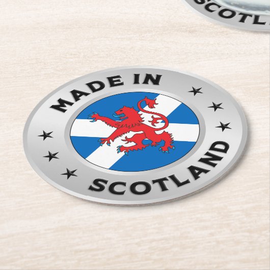 Made in Schottland Runder Pappuntersetzer (Angewinkelt)