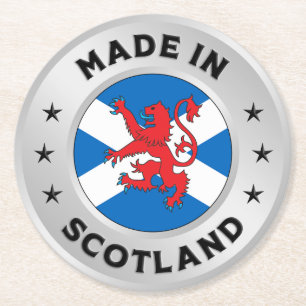 Made in Schottland Runder Pappuntersetzer