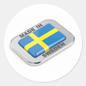 Made in Schweden Runder Aufkleber (Vorderseite)