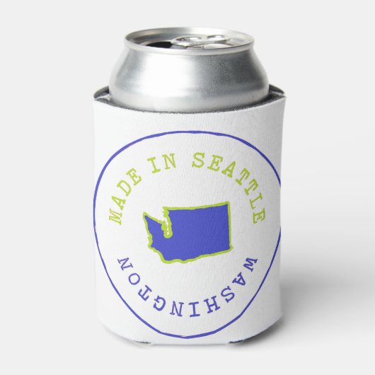 Made in Seattle Briefmarke Dosenkühler (Kanne Vorderseite)