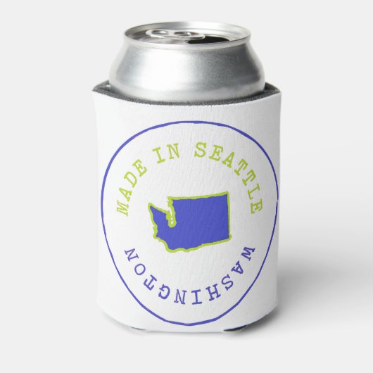 Made in Seattle Briefmarke Dosenkühler (Kanne Rückseite)