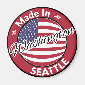 Made in Seattle Washington USA Flag Magnet (Vorne)