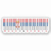 Made in Serbia Barcode Flag Aufkleber (Vorderseite)