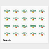 Made in Sicilia Runder Aufkleber (Blatt)