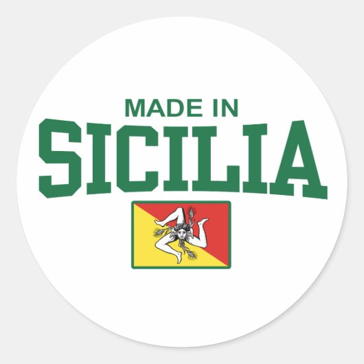 Made in Sicilia Runder Aufkleber (Vorderseite)