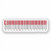 Made in Singapore Barcode Flag Design Aufkleber (Vorderseite)