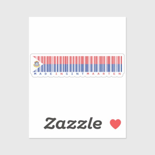 Made in Sint Maarten Barcode Flag Aufkleber (Blatt)