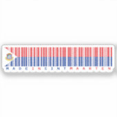 Made in Sint Maarten Barcode Flag Aufkleber (Vorderseite)