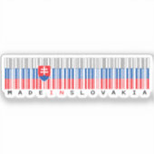 Made in Slovakia Barcode Flag Aufkleber (Vorderseite)