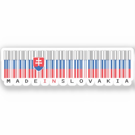 Made in Slovakia Barcode Flag Aufkleber (Vorderseite)