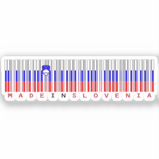 Made in Slovenia Barcode Flag Aufkleber (Vorderseite)