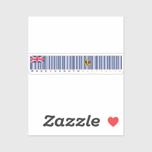 Made in South Australia Barcode Flag Sticker (Blatt)