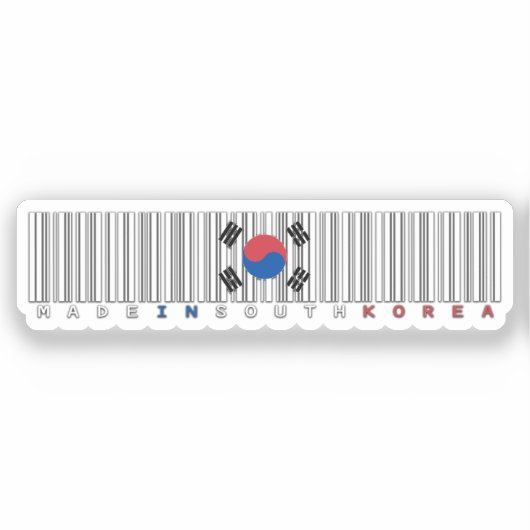 Made in South Korea Barcode Flag Design Aufkleber (Vorderseite)