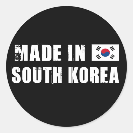 Made in Südkorea Runder Aufkleber (Vorderseite)