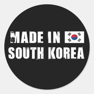 Made in Südkorea Runder Aufkleber