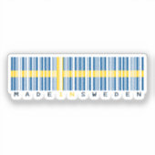 Made in Sweden Barcode Flag Aufkleber (Vorderseite)