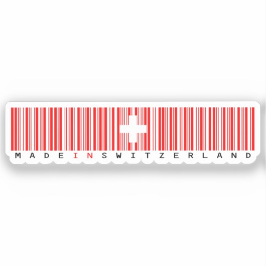 Made in Switzerland Barcode Flag Aufkleber (Vorderseite)