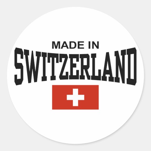 Made in Switzerland Runder Aufkleber (Vorderseite)